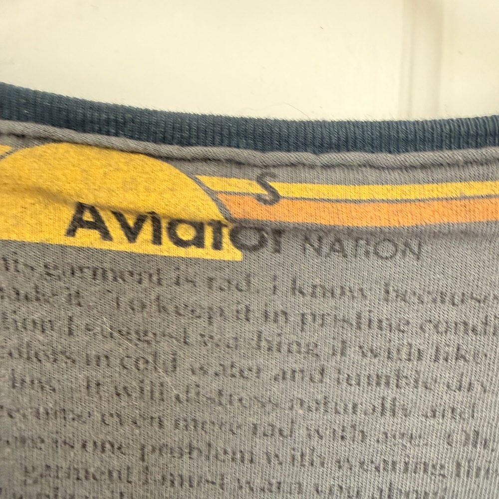 Aviator Nation Smiley 2 Long Sleeved Thermal Charcoal Sz: S - Picture 5 of 6